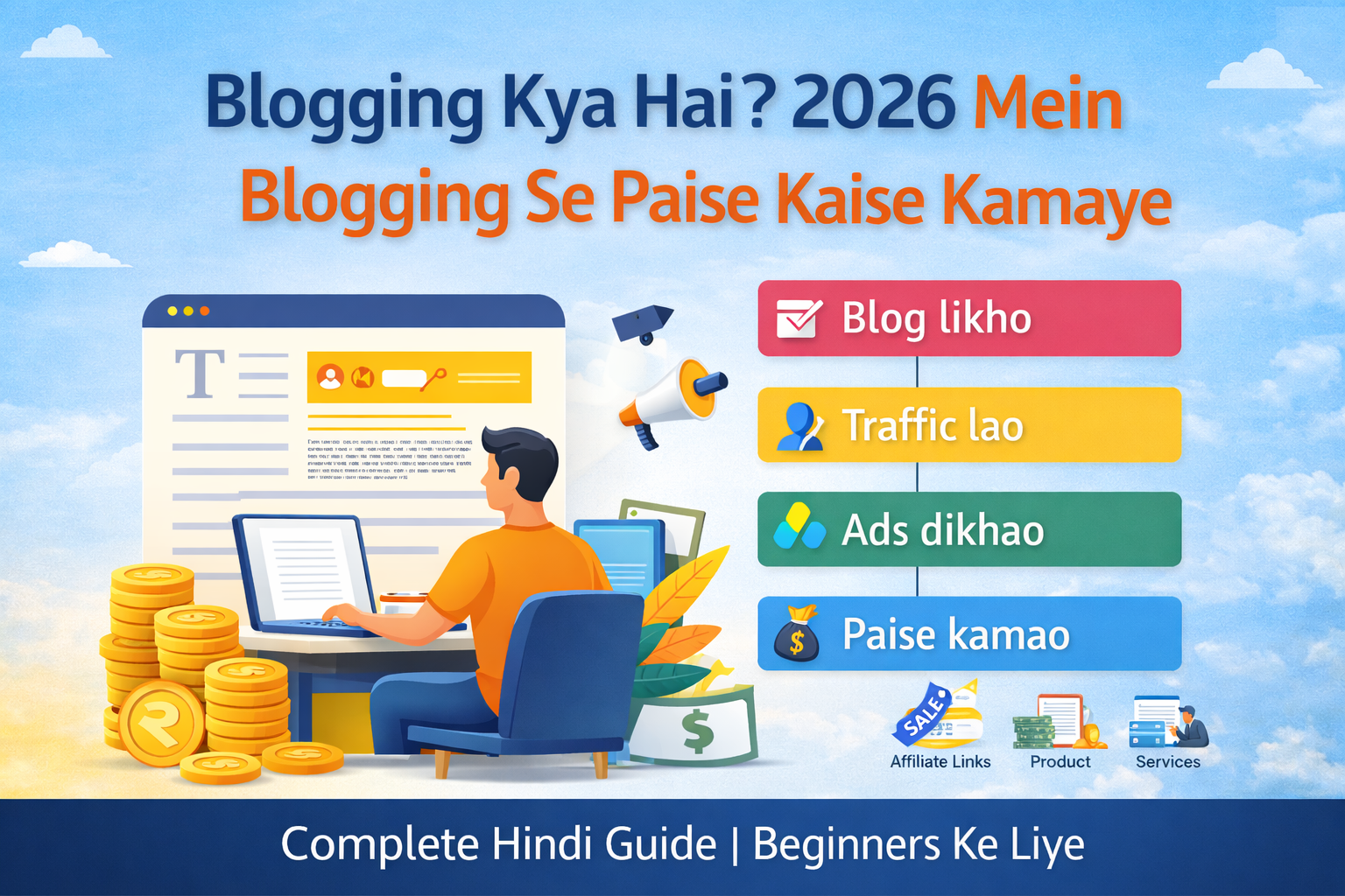 Blogging kya hai aur 2026 me blogging se paise kaise kamaye – complete Hindi guide