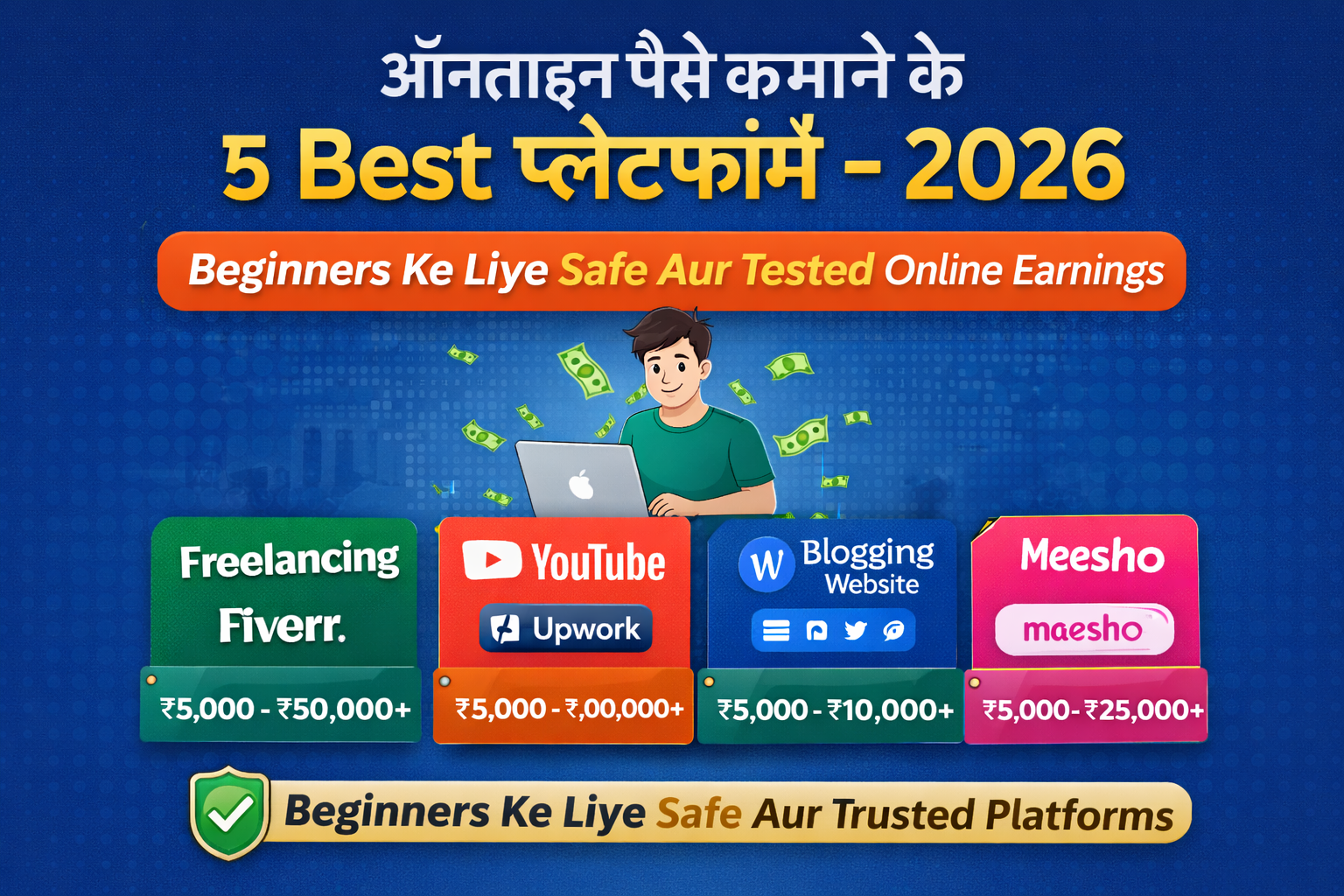 Online paise kamane ke 5 best platform 2026 – beginners ke liye safe aur trusted online earning options