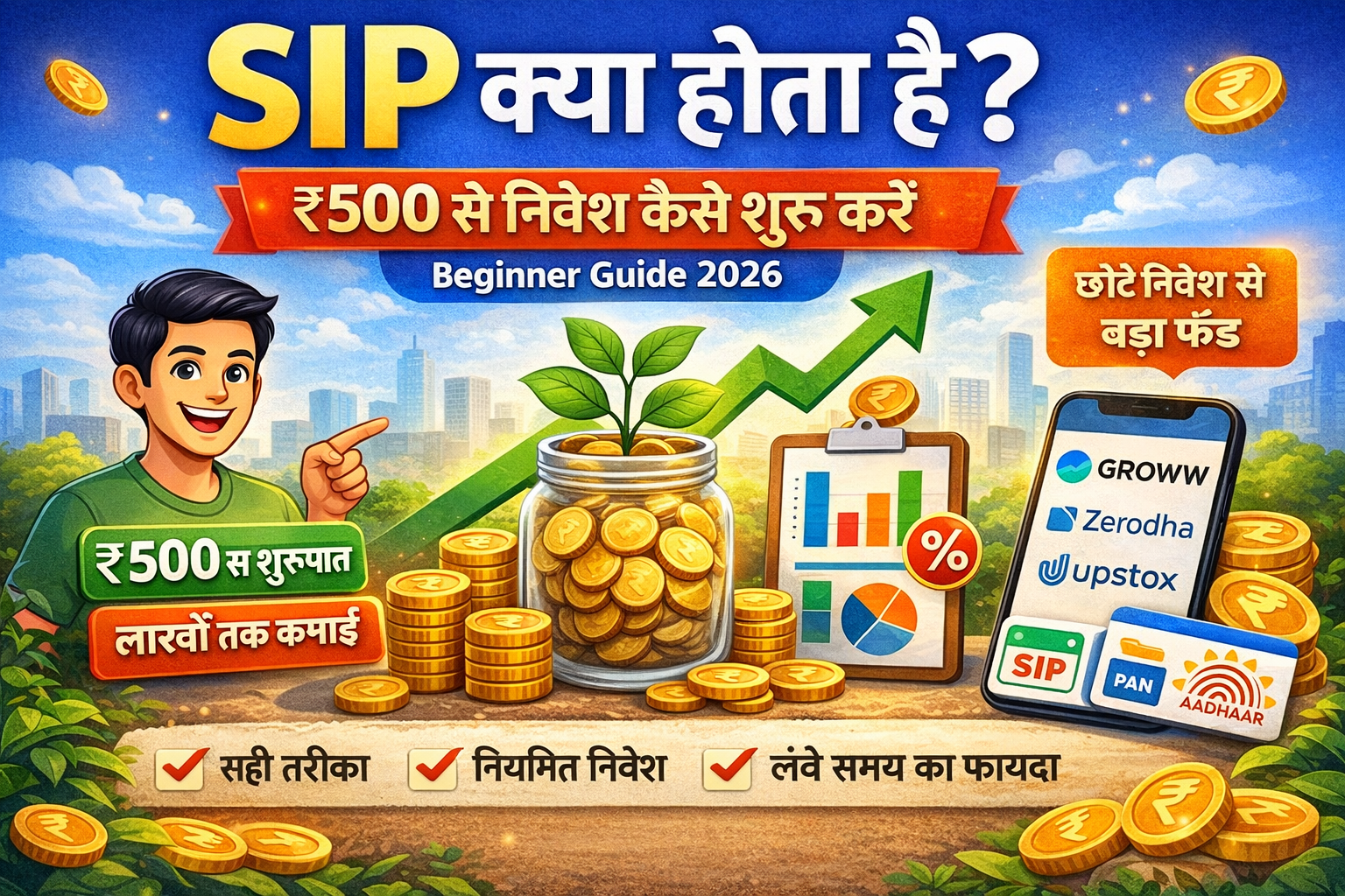 ₹500 से SIP कैसे शुरू करें और mutual fund में निवेश करने का आसान तरीका (Beginner Guide 2026)