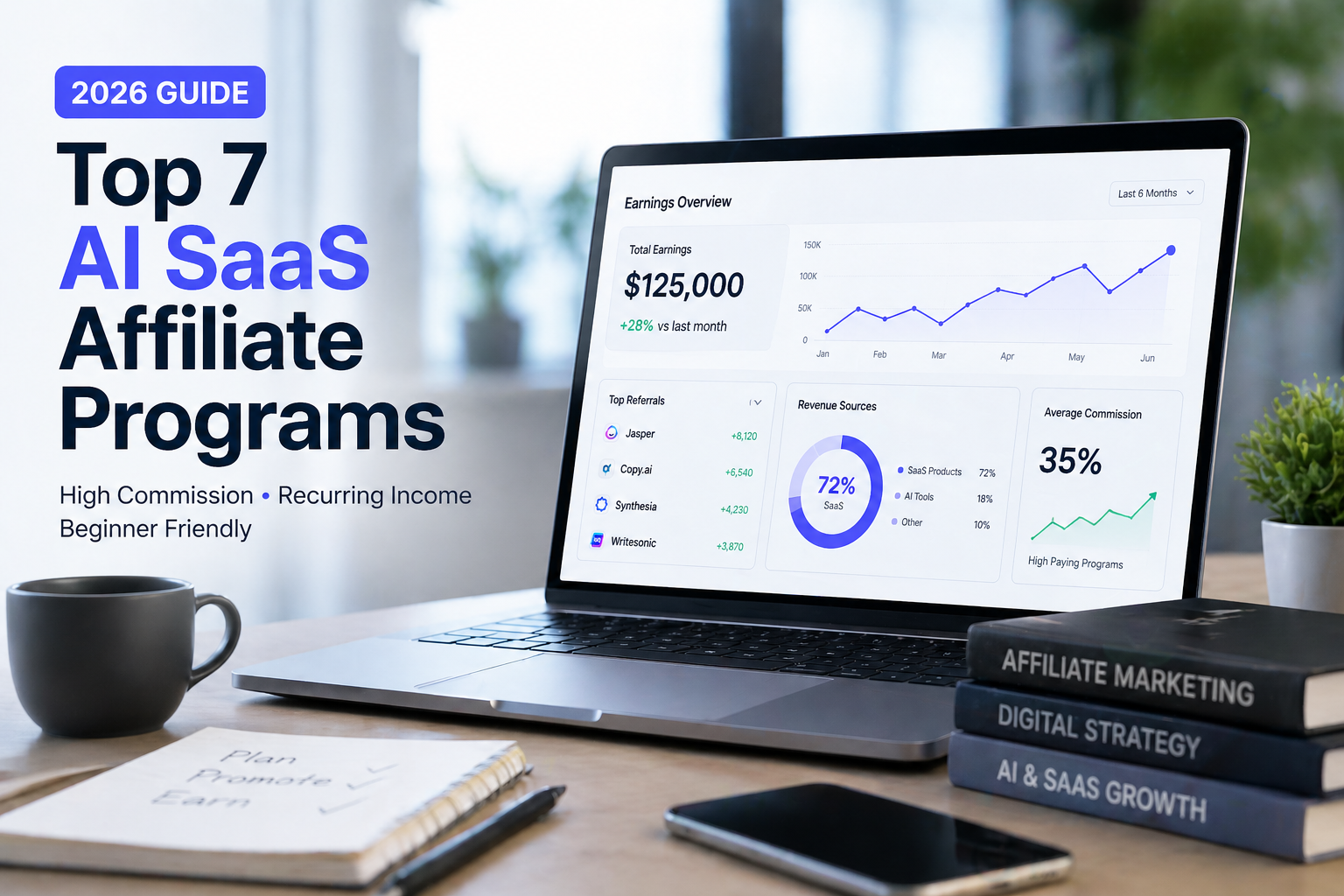 AI SaaS affiliate programs 2026 high commission earning online