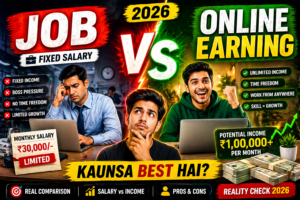 Job vs Online Earning — Kaunsa Behtar Hai Aapke Liye? Complete Guide 2026