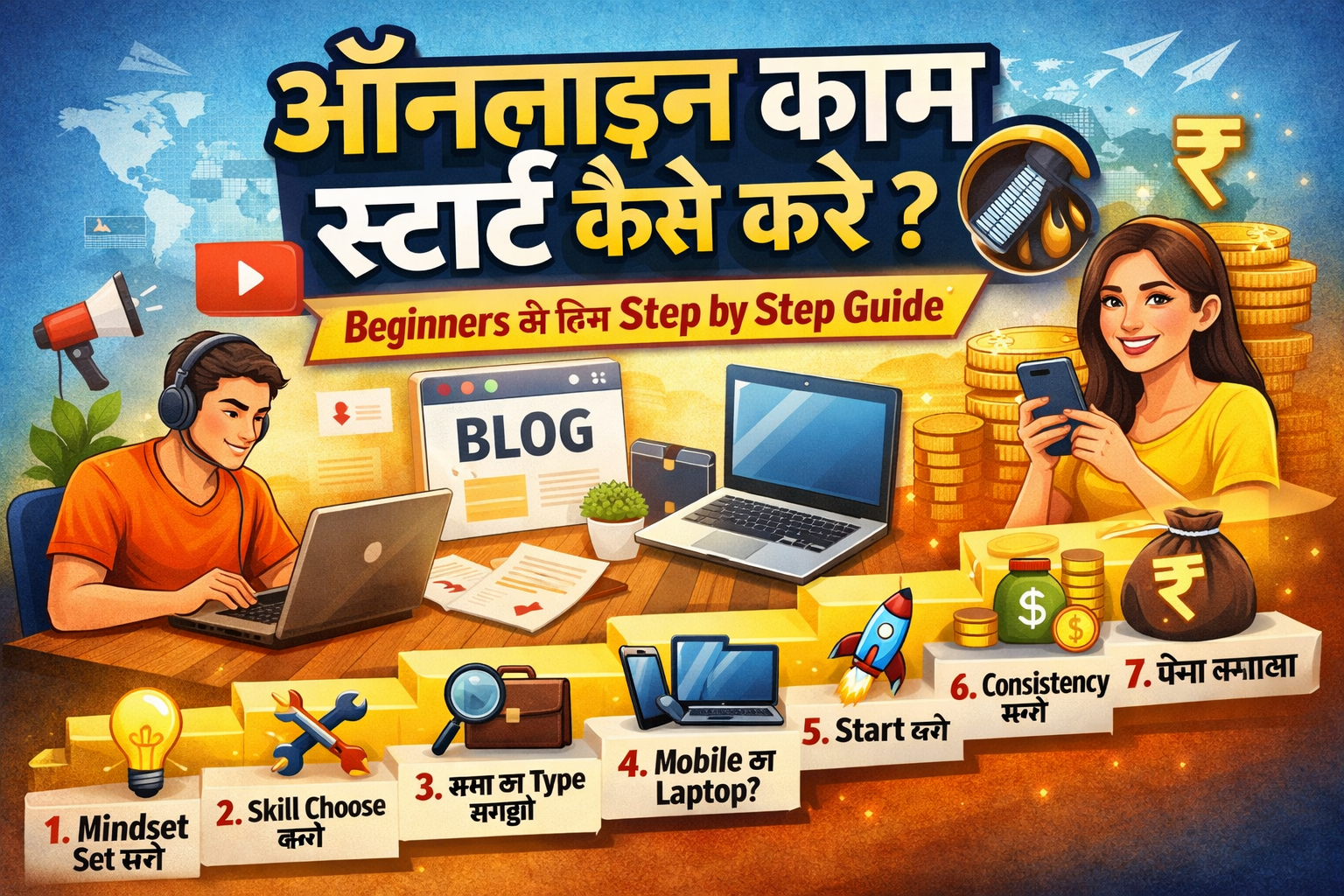 Online kaam start kaise kare beginners ke liye
