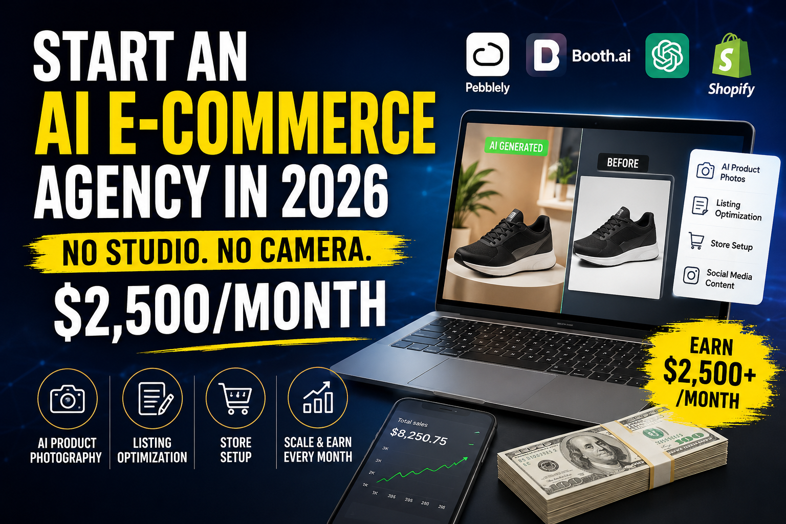 AI E-commerce Agency 2026 — Start an Online AI Product Photography Business Without a Studio or Camera